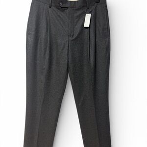 I Men’s Gray Wool Flannel Dress Pants Pleated Classic Fit Size 33x32